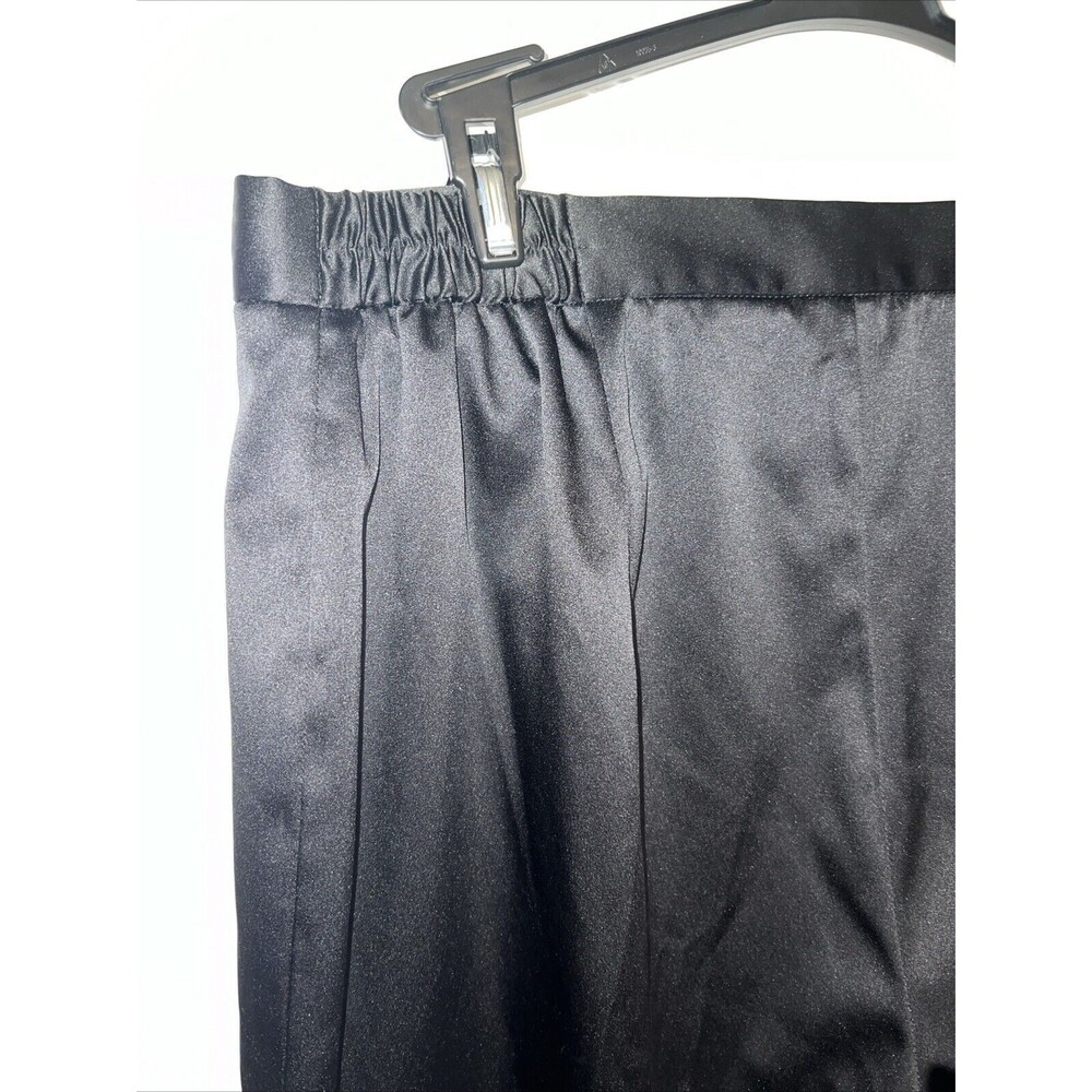 Spenser Jeremy Woman Pants Floral Embroidered Black Silky 16W Party Chic Stretch - Picture 6 of 14